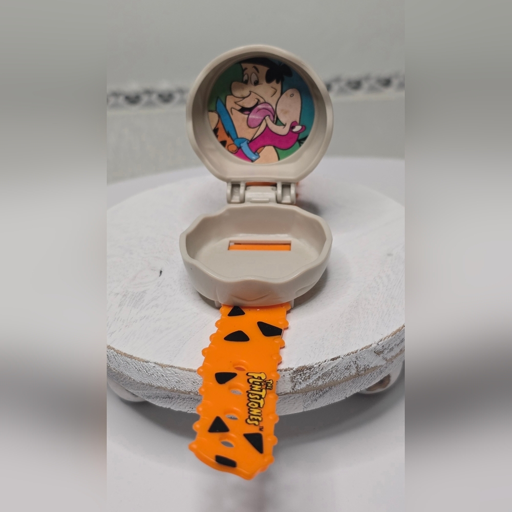 Vtg Subway STONE AGE Wristband Fred & Dino Flintstone Kids Meal Toy